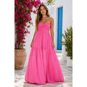 Hello Molly Unforgettable Style Strapless Maxi Dress 4 NEW Pink Prom Wedding